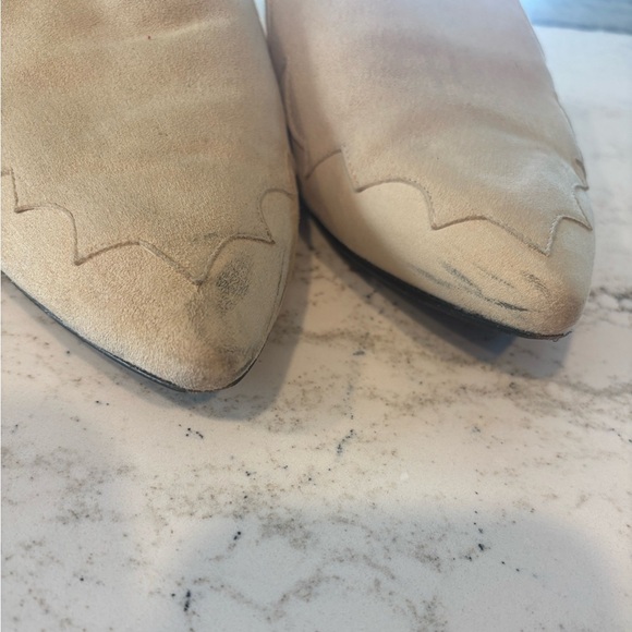 Jenni Kayne Oiled Leather Mule Size 10.5 (40.5) Suede Cream Slip On Shoes - Picture 4 of 5